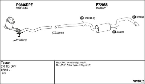 Fenno VW1082 - Impianto gas scarico autozon.pro