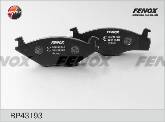 Fenox BP43193 - Kit pastiglie freno, Freno a disco autozon.pro