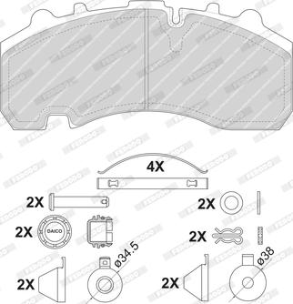 Ferodo FCV1677B - Kit pastiglie freno, Freno a disco autozon.pro