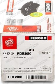 Ferodo FDB980 - Kit pastiglie freno, Freno a disco autozon.pro