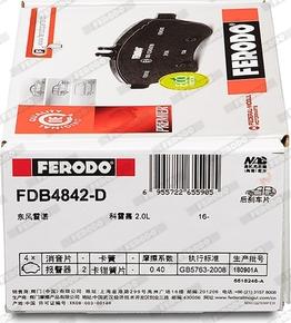 Ferodo FDB4842-D - Kit pastiglie freno, Freno a disco autozon.pro