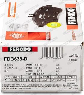 Ferodo FDB638-D - Kit pastiglie freno, Freno a disco autozon.pro