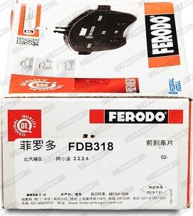 Ferodo FDB318 - Kit pastiglie freno, Freno a disco autozon.pro