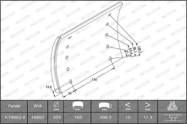 Ferodo K19892.0TG - Kit materiale d'attrito, Freno a tamburo autozon.pro