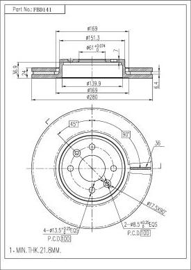 FI.BA FBD141 - Discofreno autozon.pro