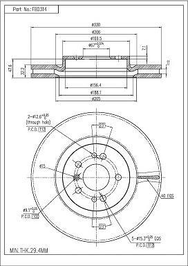 FI.BA FBD314 - Discofreno autozon.pro