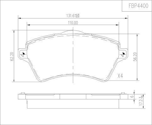 FI.BA FBP4400 - Kit pastiglie freno, Freno a disco autozon.pro