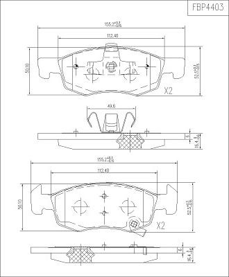 FI.BA FBP4403 - Kit pastiglie freno, Freno a disco autozon.pro