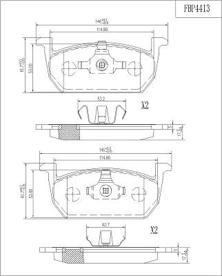 FI.BA FBP4413 - Kit pastiglie freno, Freno a disco autozon.pro