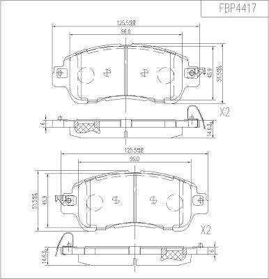 FI.BA FBP4417 - Kit pastiglie freno, Freno a disco autozon.pro