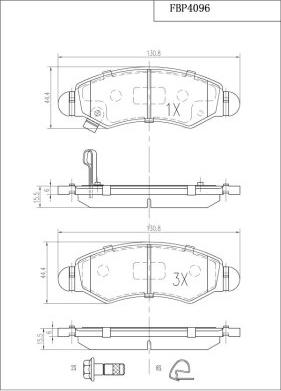 FI.BA FBP4096 - Kit pastiglie freno, Freno a disco autozon.pro