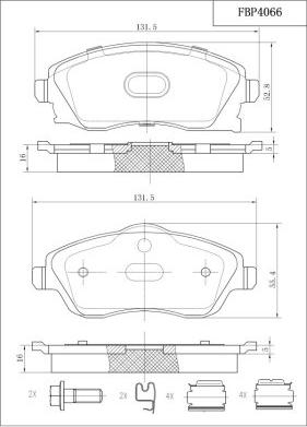 FI.BA FBP4066 - Kit pastiglie freno, Freno a disco autozon.pro