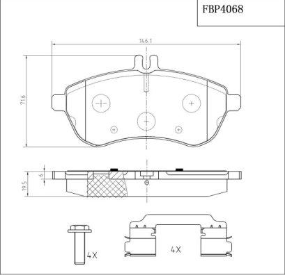 FI.BA FBP4068 - Kit pastiglie freno, Freno a disco autozon.pro