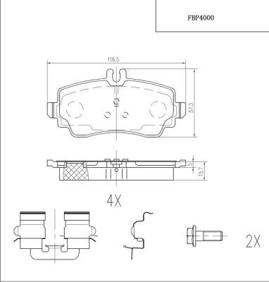 FI.BA FBP4000 - Kit pastiglie freno, Freno a disco autozon.pro