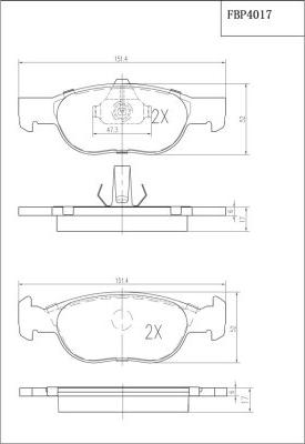 FI.BA FBP4017 - Kit pastiglie freno, Freno a disco autozon.pro