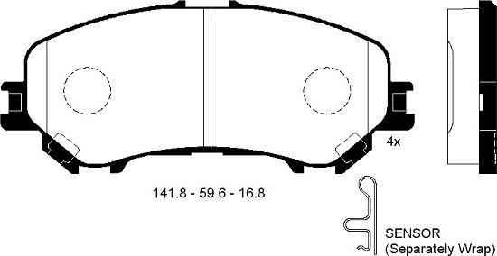 Akebono AN-8227K - Kit pastiglie freno, Freno a disco autozon.pro