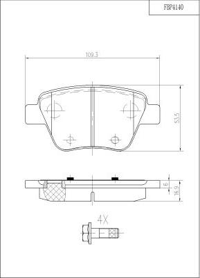 FI.BA FBP4140 - Kit pastiglie freno, Freno a disco autozon.pro