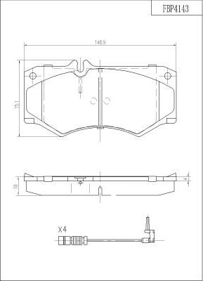 FI.BA FBP4143 - Kit pastiglie freno, Freno a disco autozon.pro