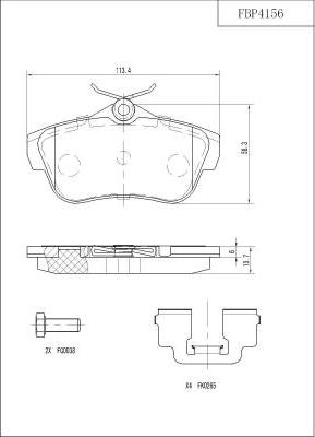 FI.BA FBP4156 - Kit pastiglie freno, Freno a disco autozon.pro