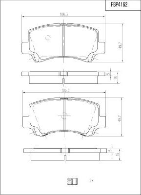 FI.BA FBP4162 - Kit pastiglie freno, Freno a disco autozon.pro