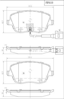 FI.BA FBP4110 - Kit pastiglie freno, Freno a disco autozon.pro