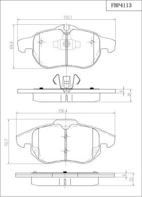 FI.BA FBP4113 - Kit pastiglie freno, Freno a disco autozon.pro