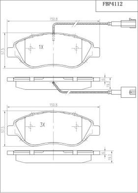 FI.BA FBP4112 - Kit pastiglie freno, Freno a disco autozon.pro