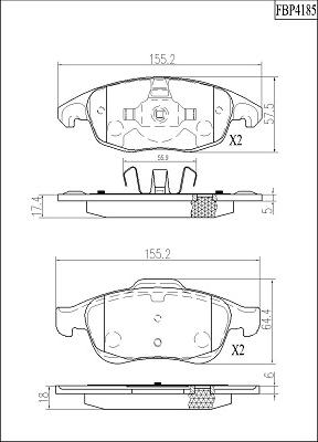 FI.BA FBP4185 - Kit pastiglie freno, Freno a disco autozon.pro