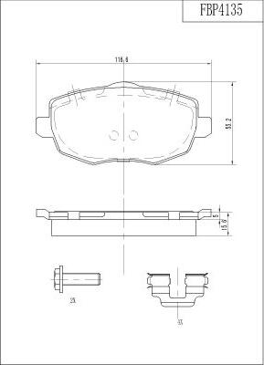 FI.BA FBP4135 - Kit pastiglie freno, Freno a disco autozon.pro