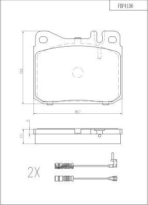 FI.BA FBP4136 - Kit pastiglie freno, Freno a disco autozon.pro