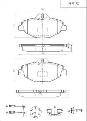 FI.BA FBP4132 - Kit pastiglie freno, Freno a disco autozon.pro