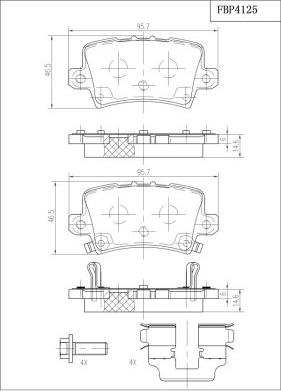 FI.BA FBP4125 - Kit pastiglie freno, Freno a disco autozon.pro