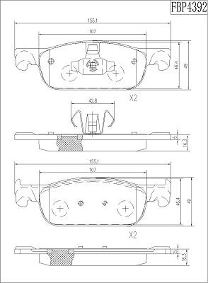 FI.BA FBP4392 - Kit pastiglie freno, Freno a disco autozon.pro