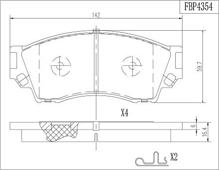 FI.BA FBP4354 - Kit pastiglie freno, Freno a disco autozon.pro