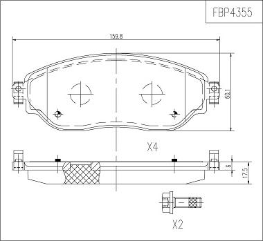 FI.BA FBP4355 - Kit pastiglie freno, Freno a disco autozon.pro