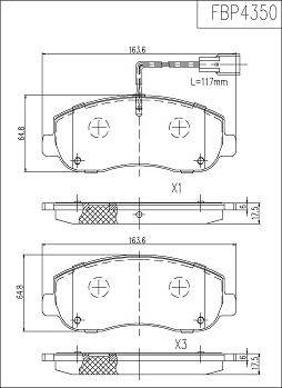 FI.BA FBP4350 - Kit pastiglie freno, Freno a disco autozon.pro