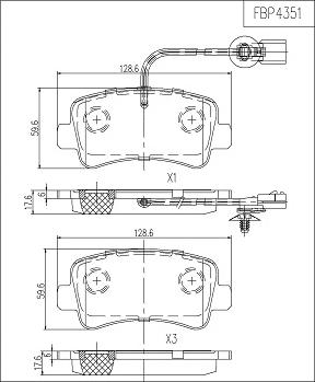 FI.BA FBP4351 - Kit pastiglie freno, Freno a disco autozon.pro