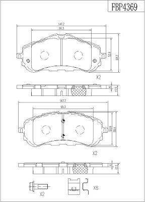 FI.BA FBP4369 - Kit pastiglie freno, Freno a disco autozon.pro