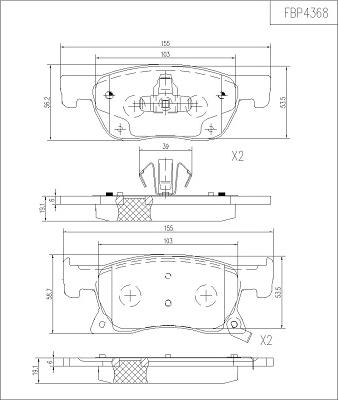 FI.BA FBP4368 - Kit pastiglie freno, Freno a disco autozon.pro