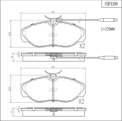 FI.BA FBP4309 - Kit pastiglie freno, Freno a disco autozon.pro