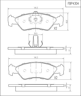 FI.BA FBP4304 - Kit pastiglie freno, Freno a disco autozon.pro