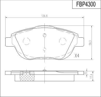 FI.BA FBP4300 - Kit pastiglie freno, Freno a disco autozon.pro