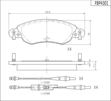 FI.BA FBP4301 - Kit pastiglie freno, Freno a disco autozon.pro