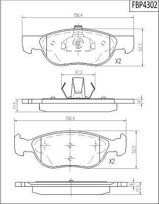 FI.BA FBP4302 - Kit pastiglie freno, Freno a disco autozon.pro