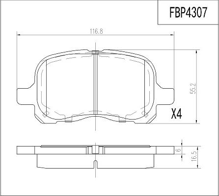 FI.BA FBP4307 - Kit pastiglie freno, Freno a disco autozon.pro