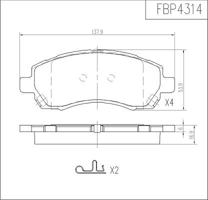 FI.BA FBP4314 - Kit pastiglie freno, Freno a disco autozon.pro