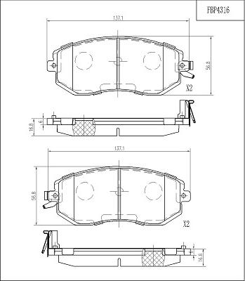 FI.BA FBP4316 - Kit pastiglie freno, Freno a disco autozon.pro