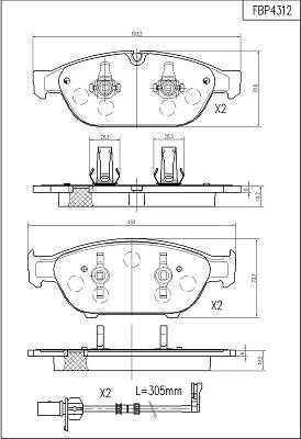 FI.BA FBP4312 - Kit pastiglie freno, Freno a disco autozon.pro