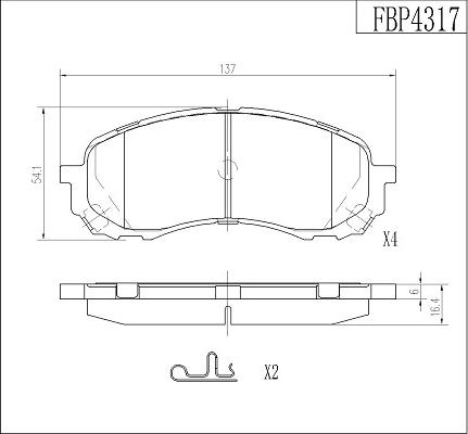 FI.BA FBP4317 - Kit pastiglie freno, Freno a disco autozon.pro