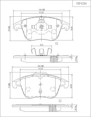 FI.BA FBP4384 - Kit pastiglie freno, Freno a disco autozon.pro